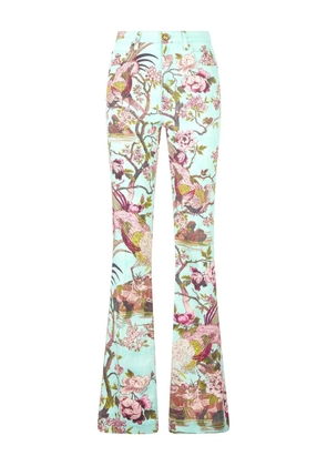 Roberto Cavalli bird-print flared trousers - Green