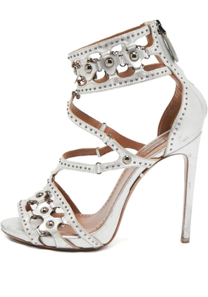 Alaïa Pre-Owned cut-out caged heeled sandals - Silver