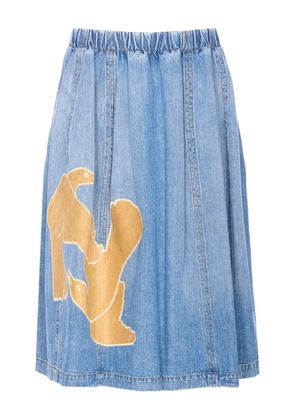 Marni appliqué-detail midi skirt - Blue