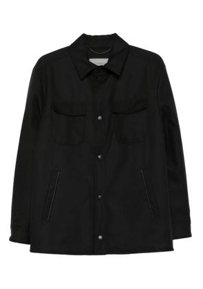 Canali flap-pocket shirt jacket - Black