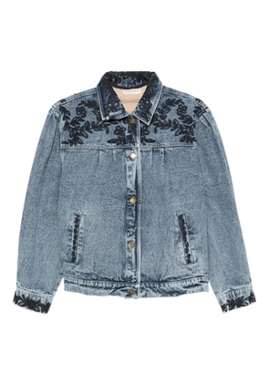 MAISON HOTEL Wesley floral-embroidered denim jacket - Blue