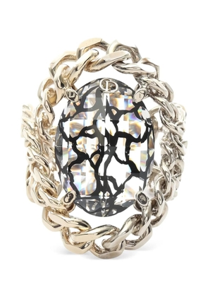 Christian Dior Pre-Owned 2010s CD crystal chain bangle - Silver