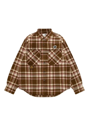 AAPE BY *A BATHING APE® plaid pocket shirt - Brown