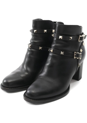 Valentino Garavani Pre-Owned 70mm Rockstad buckle boots - Black