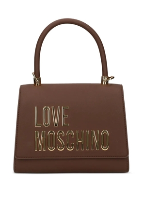 Love Moschino logo-plaque tote bag - Brown