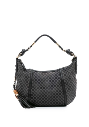 Gucci Pre-Owned 2016-2025 Medium Diamante Canvas Techno Horsebit hobo bag - Grey