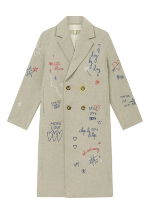 Mira Mikati graphic-print coat - Grey