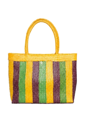 Brigitte Bahia stripe woven beach bag - Yellow