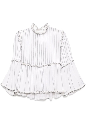 CHANEL Pre-Owned 2017 Flare Sleeves Top - White