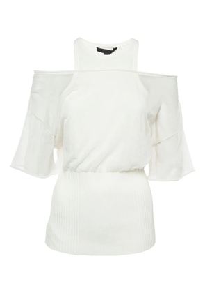 Alexander Wang off-shoulder ribbed-hem blouse - White