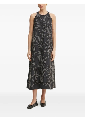 Liviana Conti geometric-print sleeveless midi dress - Black