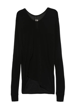 Rick Owens draped long-sleeve top - Black