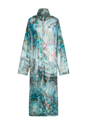 Roberto Cavalli semi-sheer parka coat - Blue