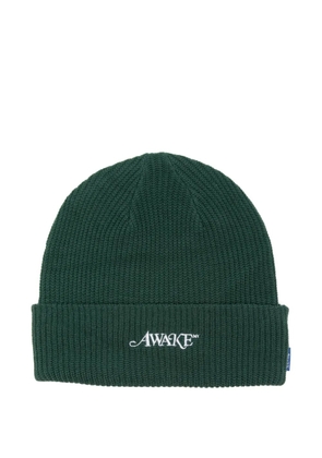 Awake NY logo-detail beanie hat - Green
