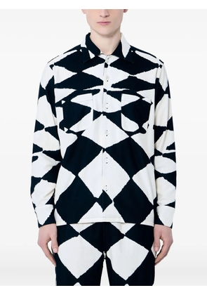 NÒMARYTHM TEXTILE diamond-pattern shirt - White