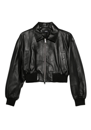 Arma Desy cropped zip-front leather jacket - Black