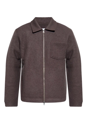 SAMSOE SAMSOE zip-front patch-pocket jacket - Brown