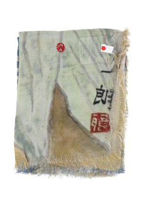 TALKING WALLS Ela Komadori fringed scarf - Neutrals