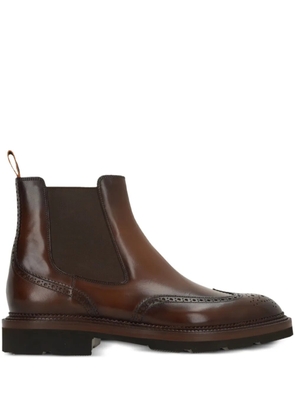 Santoni brogue-detail chelsea boots - Brown