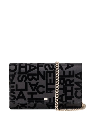 Elisabetta Franchi logo-lettering clutch bag - Black