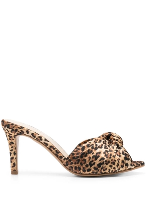 GINISSIMA 80mm leopard-print sandals - Brown