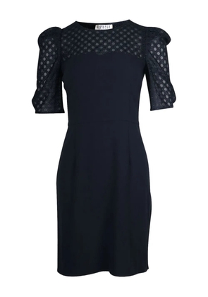 Claudie Pierlot puff-sleeve lace-insert dress - Blue