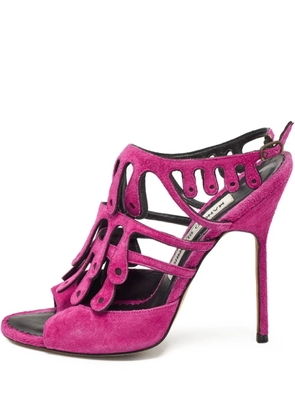 Manolo Blahnik pre-owned 110mm Toubib cut-out suede sandals - Purple