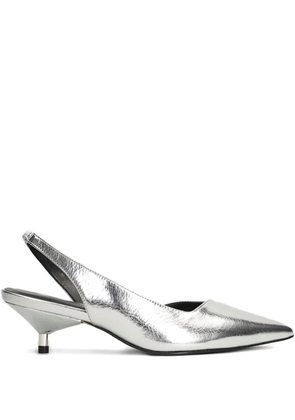 CARRANO 50mm slingback pointed pumps - Silver