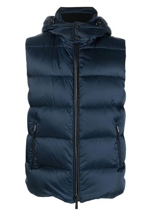 Moorer Fire-SH hooded down gilet - Blue