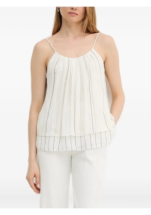 BOSS tie-back horizontal-stripes blouse - White