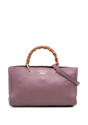 Gucci Pre-Owned 2016-2025 Medium Calfskin Bamboo Shopper satchel - Purple