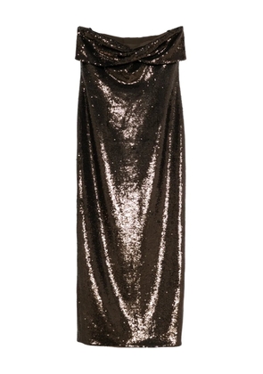 Roland Mouret sequin strapless dress - Brown