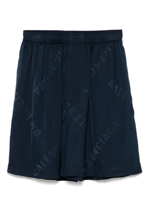 Balenciaga logo-jacquard shorts - Blue