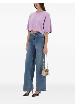 Rabanne embellished cropped T-shirt - Purple