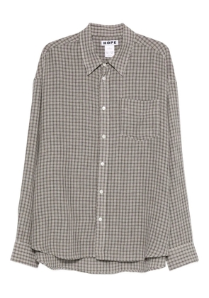 Hope Room checked patch-pocket shirt - Grey