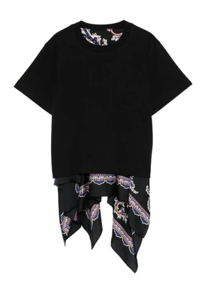 sacai pocket-detailed paisley-print T-shirt - Black