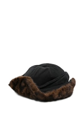 Andersson Bell knot faux-fur trim cap - Black
