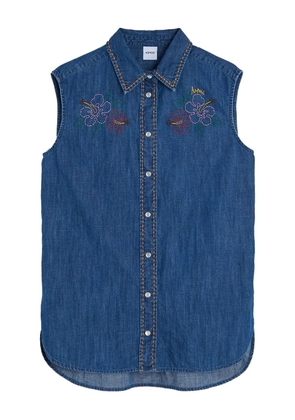 ASPESI embroidered sleeveless shirt - Blue