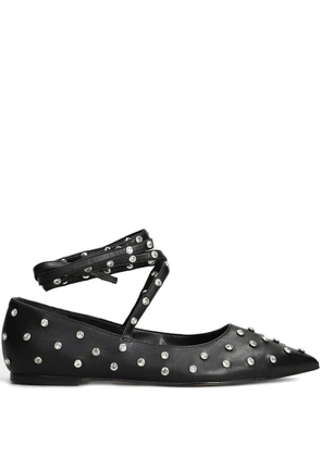 CARRANO studded wraparound ballet flats - Black