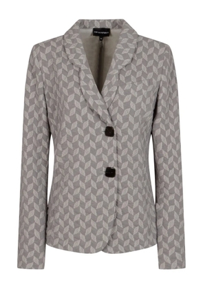 Emporio Armani chevron-motif blazer - Grey