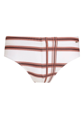 Amir Slama plaid-print swim briefs - White