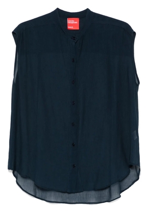 Merci semi-sheer shirt - Blue