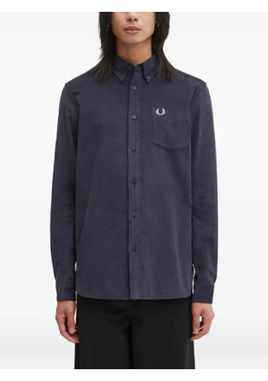 Fred Perry logo-embroidered corduroy shirt - Blue