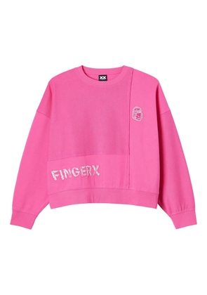 FINGERCROXX embroidered panelled sweatshirt - Pink