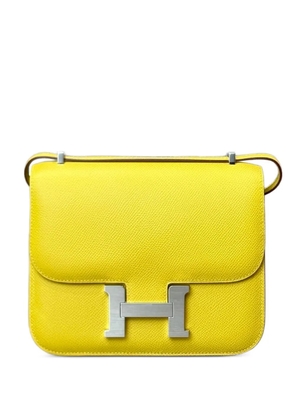 Hermès Pre-Owned 2023 Cumin Constance 18 Mini Mirror Epsom Palladium Hardware mini bag - Yellow