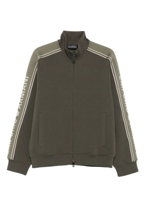 Emporio Armani logo-tape zip-up sweatshirt - Green