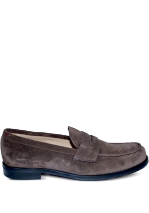 Kiton penny suede loafers - Brown