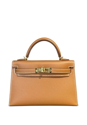 Hermès Pre-Owned 2024 mini Gold Mini Kelly Sellier 20 Epsom Gold Hardware tote bag - Brown