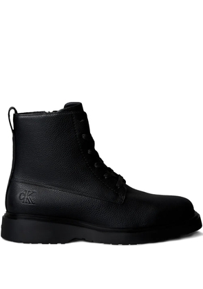 Calvin Klein logo-detail leather boots - Black