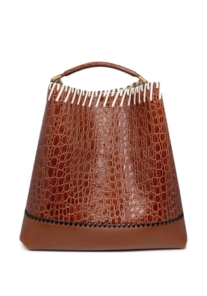DRIES VAN NOTEN leather bucket bag - Brown